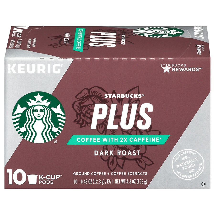  Starbucks Plus Dark Roast Ground Coffee + Coffee Extracts K-Cup Pods 