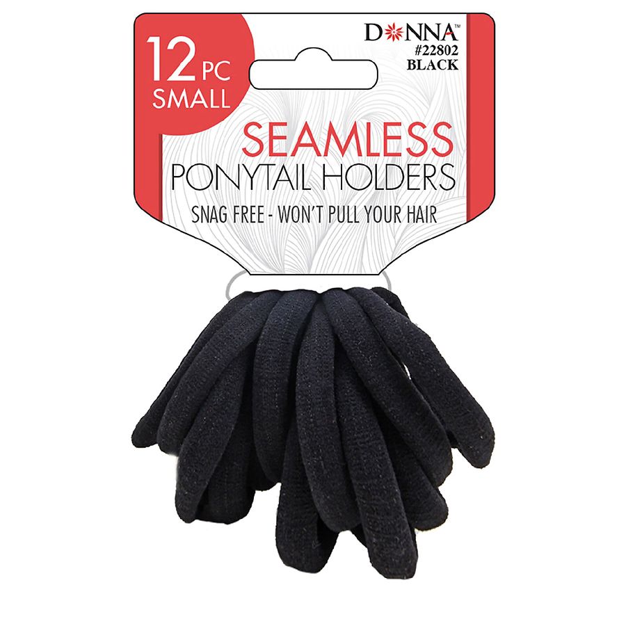Donna Seamless Ponytail Holders Small Black Walgreens