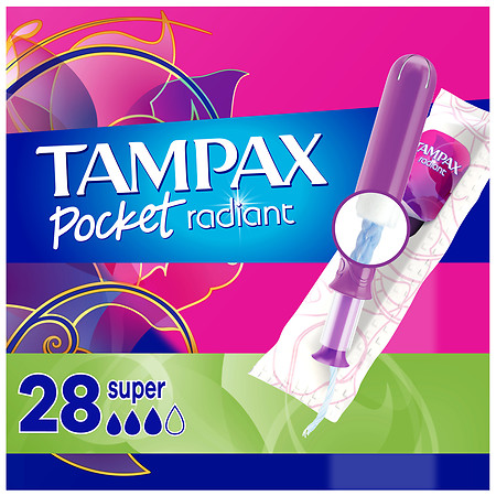 Tampax Pocket Radiant Compact Tampons - 28.0 ea