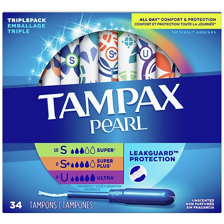 gold Angry go shopping Tampax Pearl Tampons, Multipack Unscented, Super + Super Plus + Ultra  Absorbency | Walgreens