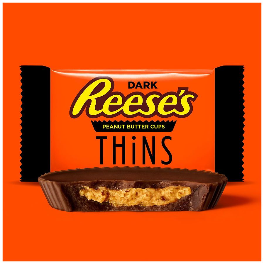 Reese S Thins Dark Chocolate Peanut Butter Cups Candy Share Bag Walgreens