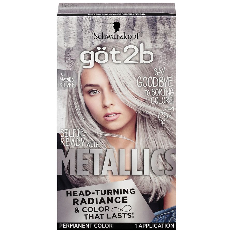  Schwarzkopf Metallic Permanent Hair Color, M71 Metallic Silver 