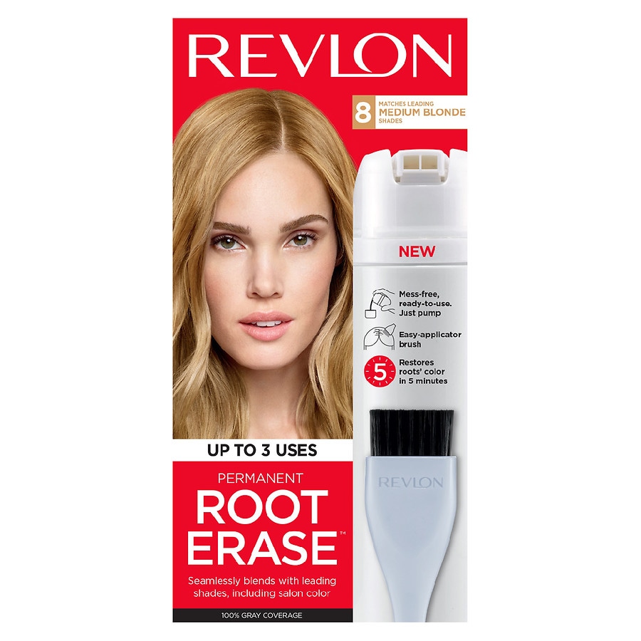 Revlon Root Erase Hair Color and Root Touch Up, Medium Blonde, Medium Blonde 8