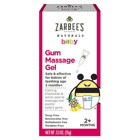 ZarBee's Naturals Baby Gum Massage Gel, for Teething Babies Lemon - 0.53 OZ