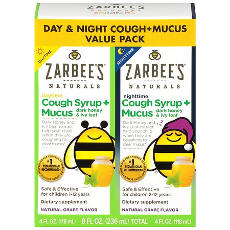 Zarbee S Naturals Cough And Mucus Day And Night Grape Walgreens