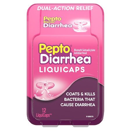 UPC 301490001691 product image for Pepto-Bismol Diarrhea LiquiCaps, Anti Diarrhea Medicine - 12.0 ea | upcitemdb.com