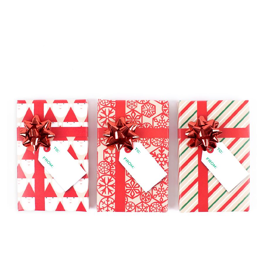 Hallmark Holiday Gift Card Holders Red Stripes, Santa, and Snowflakes