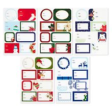 100 Holiday Gift Tag Stickers in Dispensing Box Christmas Theme #1 