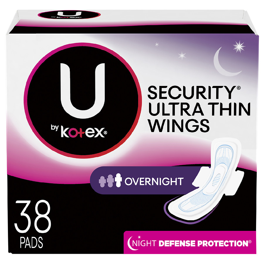  Security Ultra Thin Pads with Wings, Overnight, Unscented 