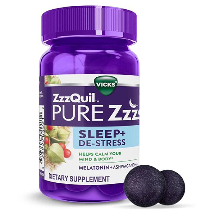 Photo 1 of De-Stress & Sleep Melatonin Sleep Aid Gummies Blackberry Vanilla