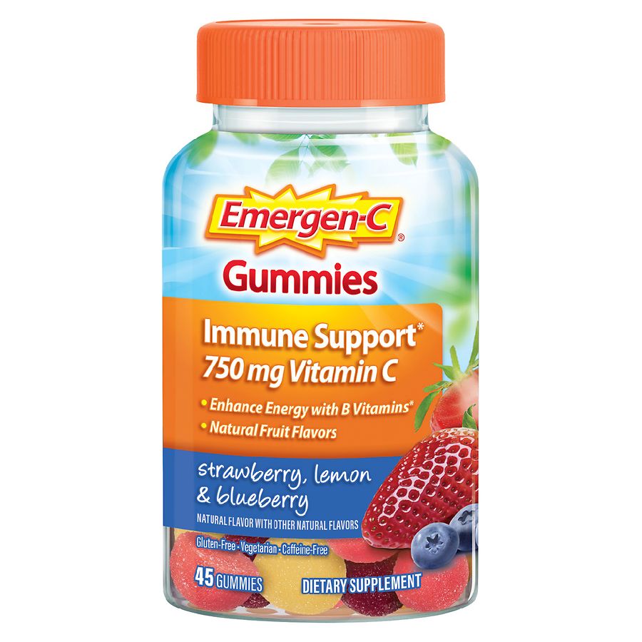 Can You Take Emergen C While Nursing Emergen C Immune Support Gummies With 500 Mg Vitamin C Folic Acid And B Vitamins Strawberry Lemon Blueberry Walgreens