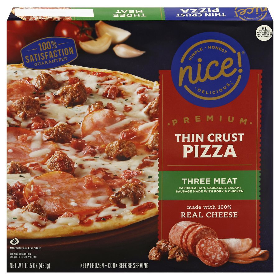  Nice! Premium Thin Crust Three Meat Pizza 