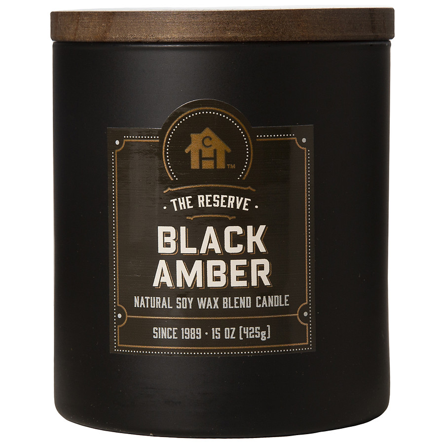  Complete Home Natural Soy Wax Blend Candle Black Amber 