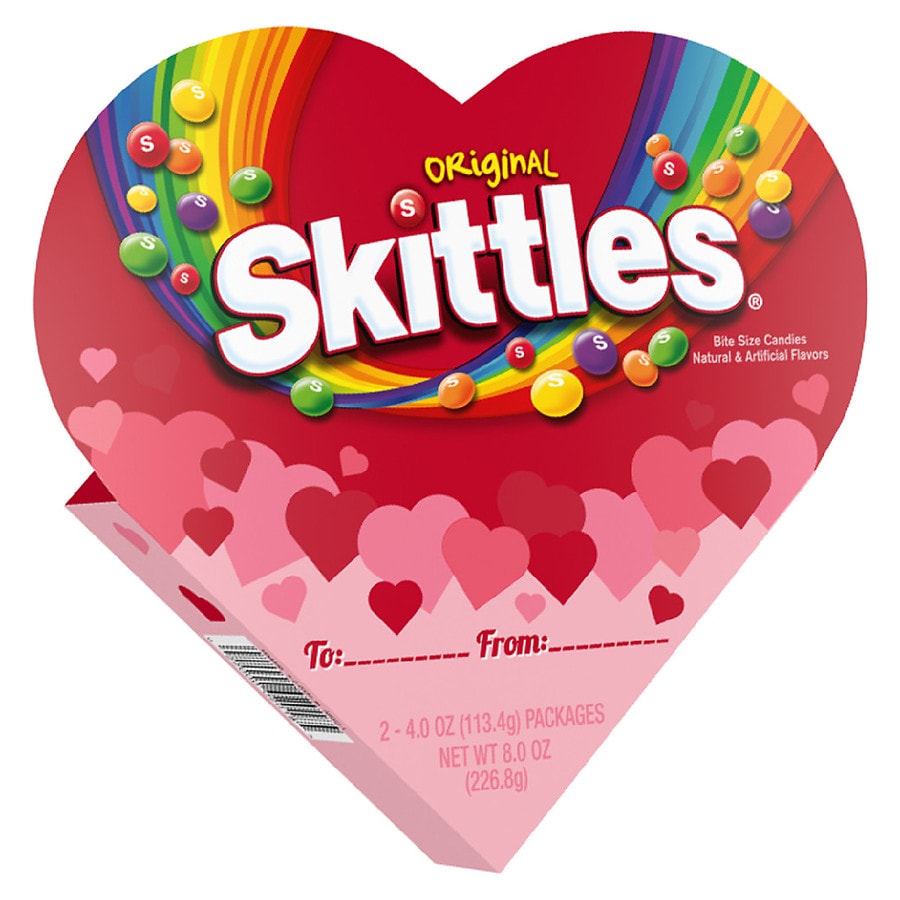 Skittles Original Valentine's Candy Heart Box Original