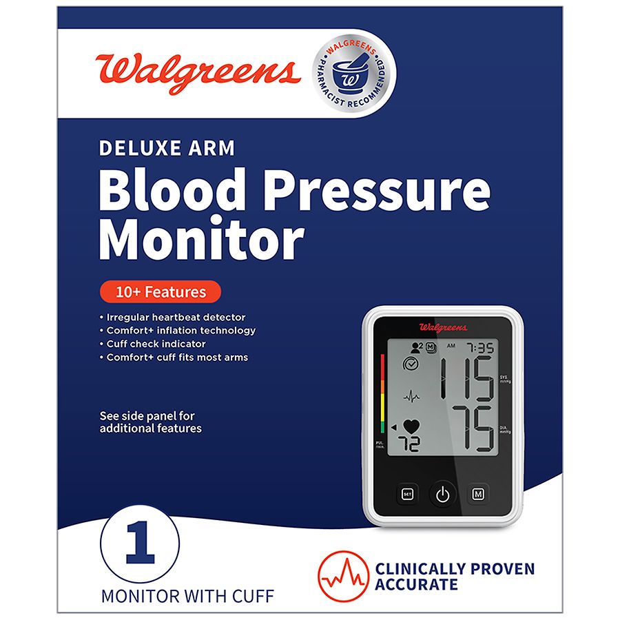 Adult Blood Pressure Cuff - Electronic Digital Upper Arm Heart Monitor with  LCD Display Personal Health Tracker Device for Hypertension by Bluestone