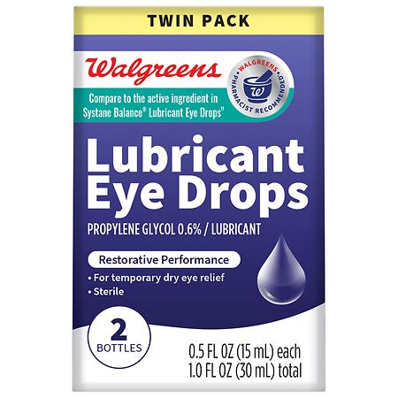 Walgreens Eye Drops Lubricant Balance Twin Pack - 0.5 oz x 2 pack