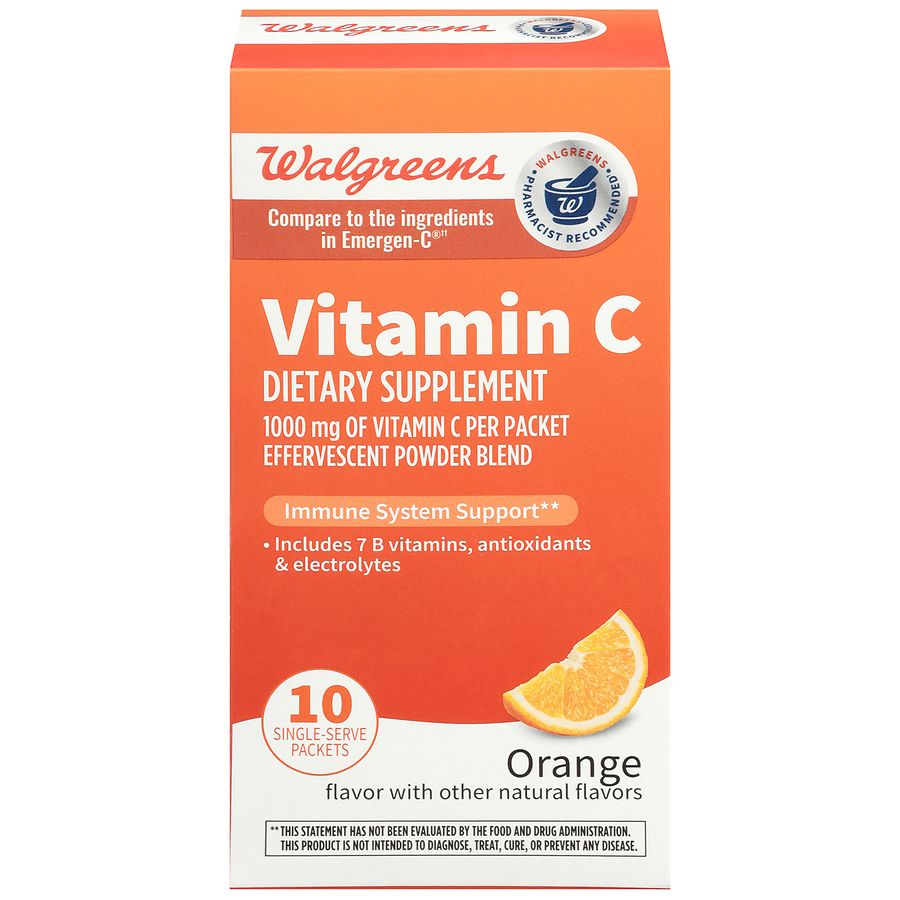 Walgreens Vitamin C Effervescent Powder Orange Walgreens