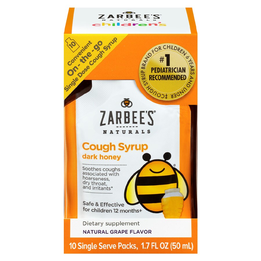  ZarBee's Naturals Children's Cough Syrup, Dark Honey Natural Grape Flavor 