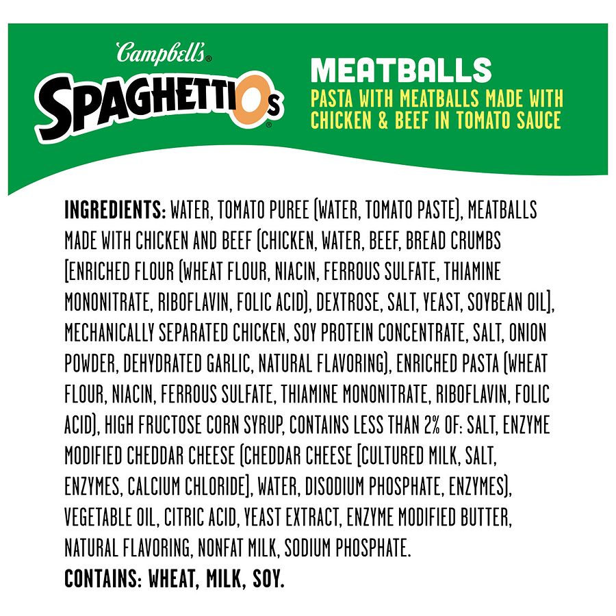 Spaghettios Canned Pasta Meatballs Walgreens