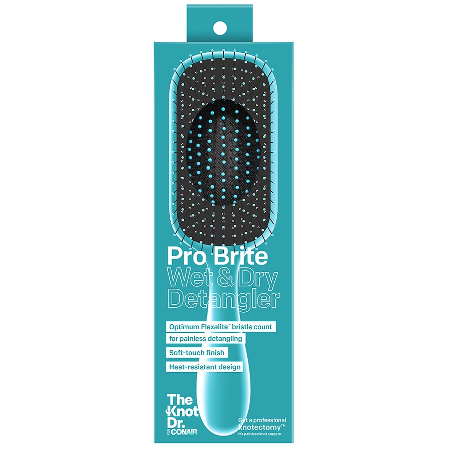 The Knot Dr. for Conair Pro Brite Detangling Hairbrush for Wet or Dry Hair