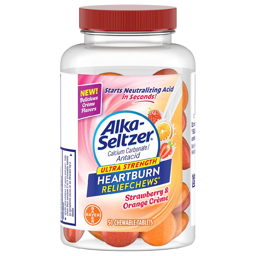  Alka-Seltzer Ultra Strength Heartburn ReliefChews Strawberry & Orange Creme 