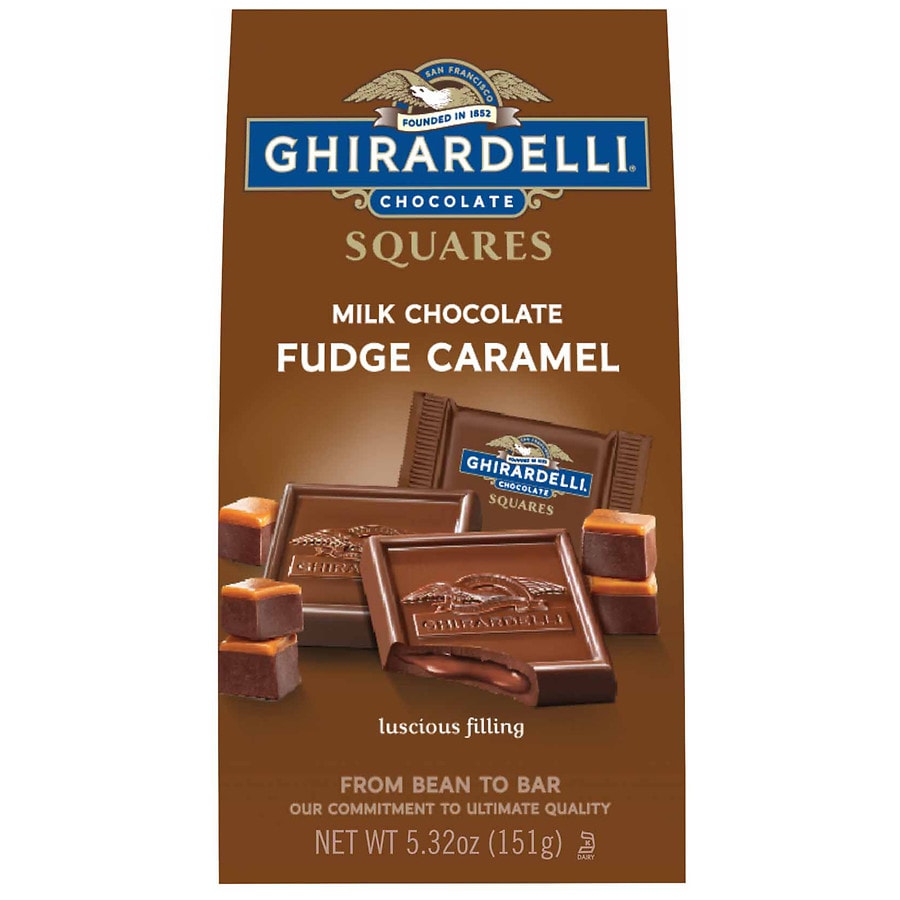  Ghirardelli Chocolate Squares Bag Milk Chocolate with Fudge Caramel 