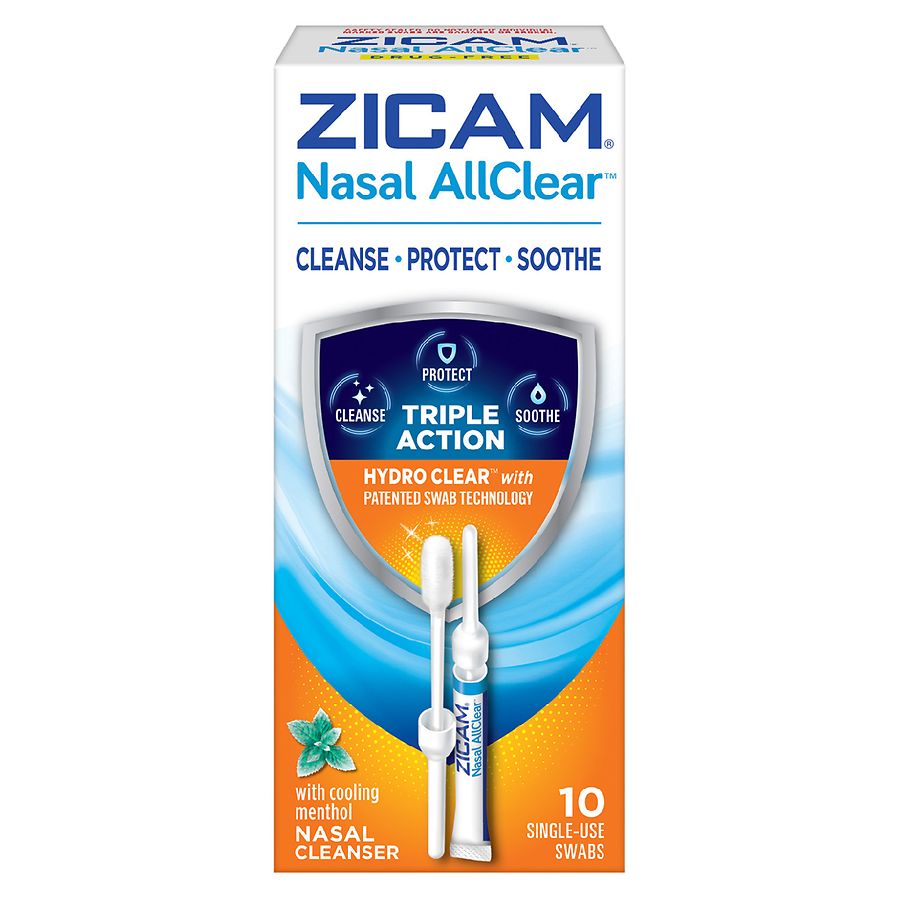  Zicam Nasal AllClear Triple Action Swabs with Cooling Menthol 