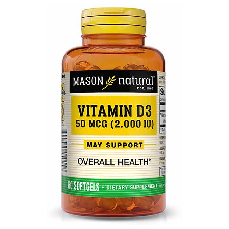 Mason Natural Vitamins D3 Mcg 2000 Iu Softgels