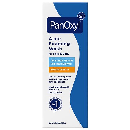 PanOxyl Foaming Acne Wash, Maximum Strength, 10% Benzoyl Peroxide - 5.5 oz