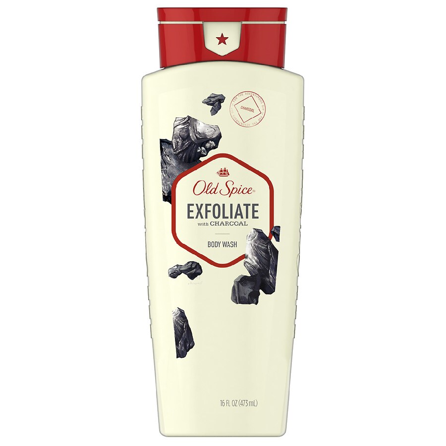 Old Spice Body Wash Exfoliate Charcoal, 16 oz