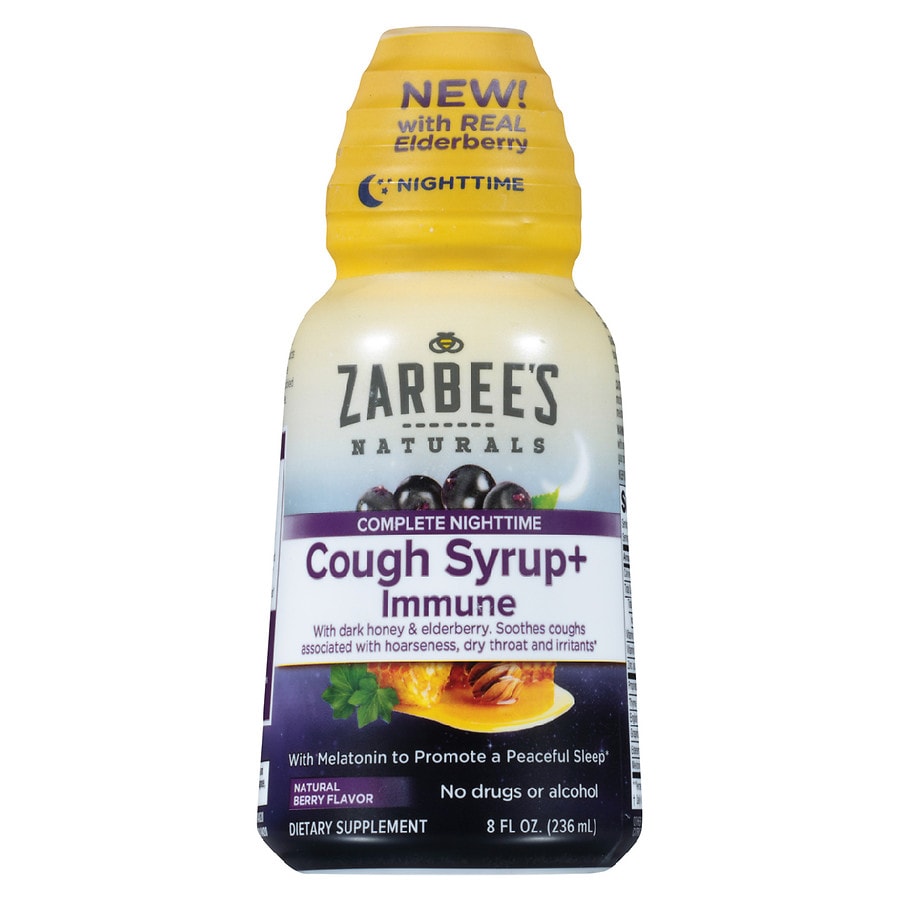  ZarBee's Naturals Complete Night Cough Syrup + Immune, Honey & Melatonin Berry 