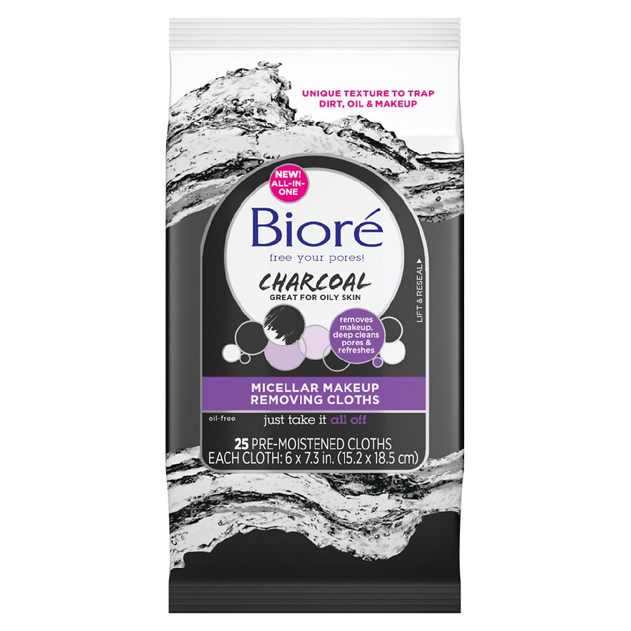 Biore Charcoal Micellar Makeup Remover Cloths