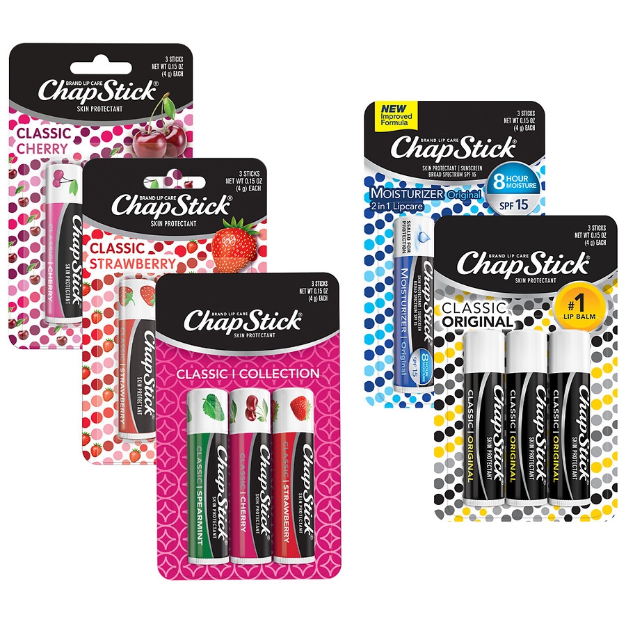  ChapStick Lip Balm Classic Collection 5 Triple Packs, 15 Total Sticks 