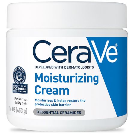 CeraVe Moisturizing Cream, Daily Face and Body Moisturizer for Normal to Dry Skin, 16 oz