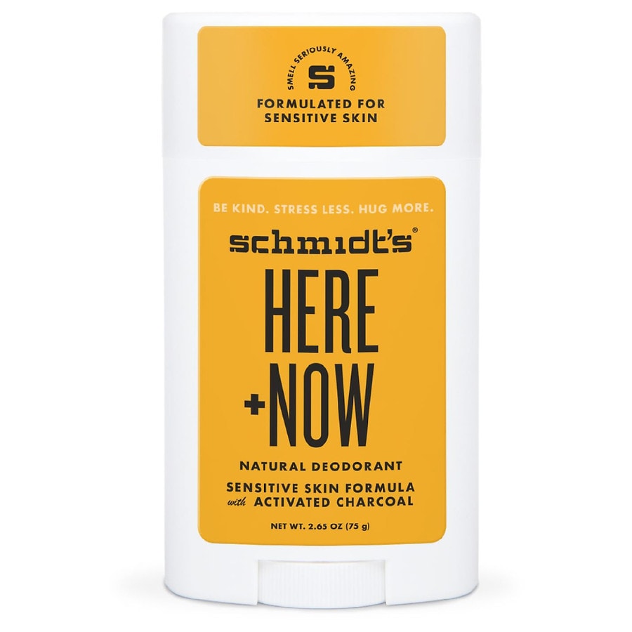  Schmidt's Activated Charcoal Sensitive Skin Here + Now Natural Deodorant 