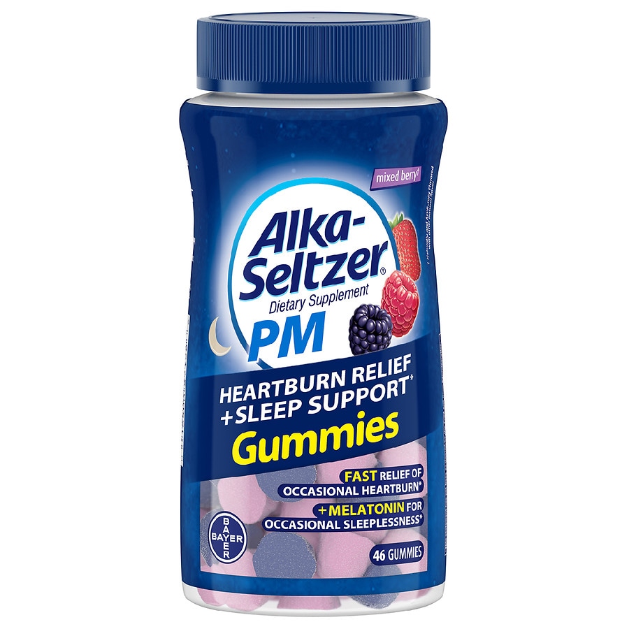  Alka-Seltzer Heartburn Relief + Sleep Support Gummies Mixed Berry 