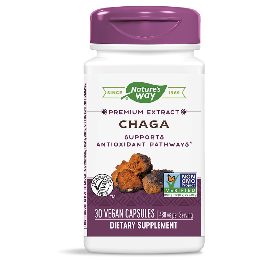  Nature's Way Chaga Premium Extract Vegan Capsules 