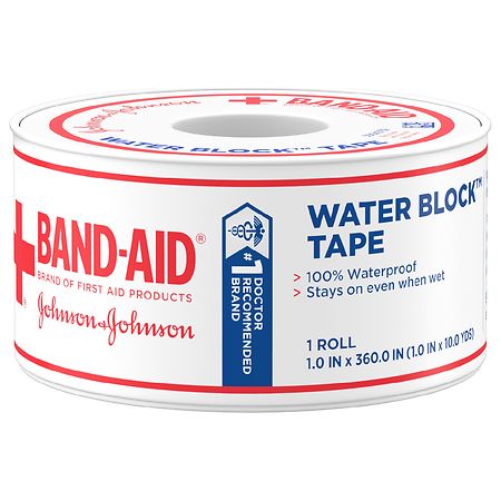 Johnson & Johnson First Aid Water Block Waterproof Adhesive Tape Roll - 1.0 ea