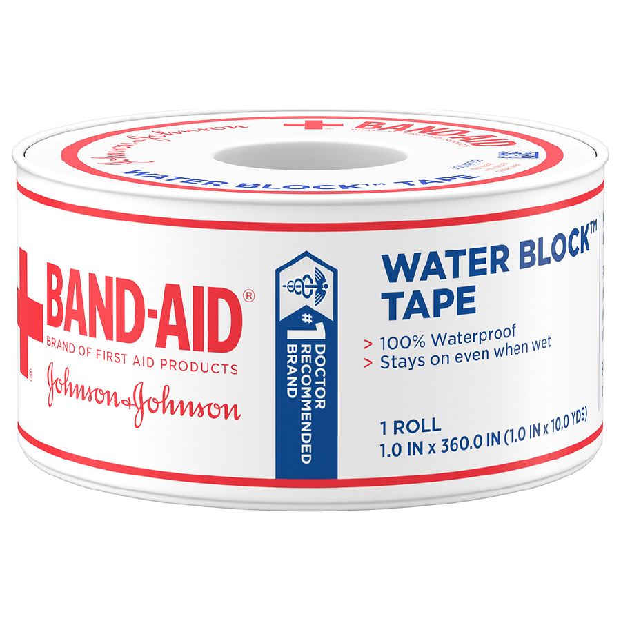 Johnson & Johnson First Aid Water Block Waterproof Adhesive Tape Roll