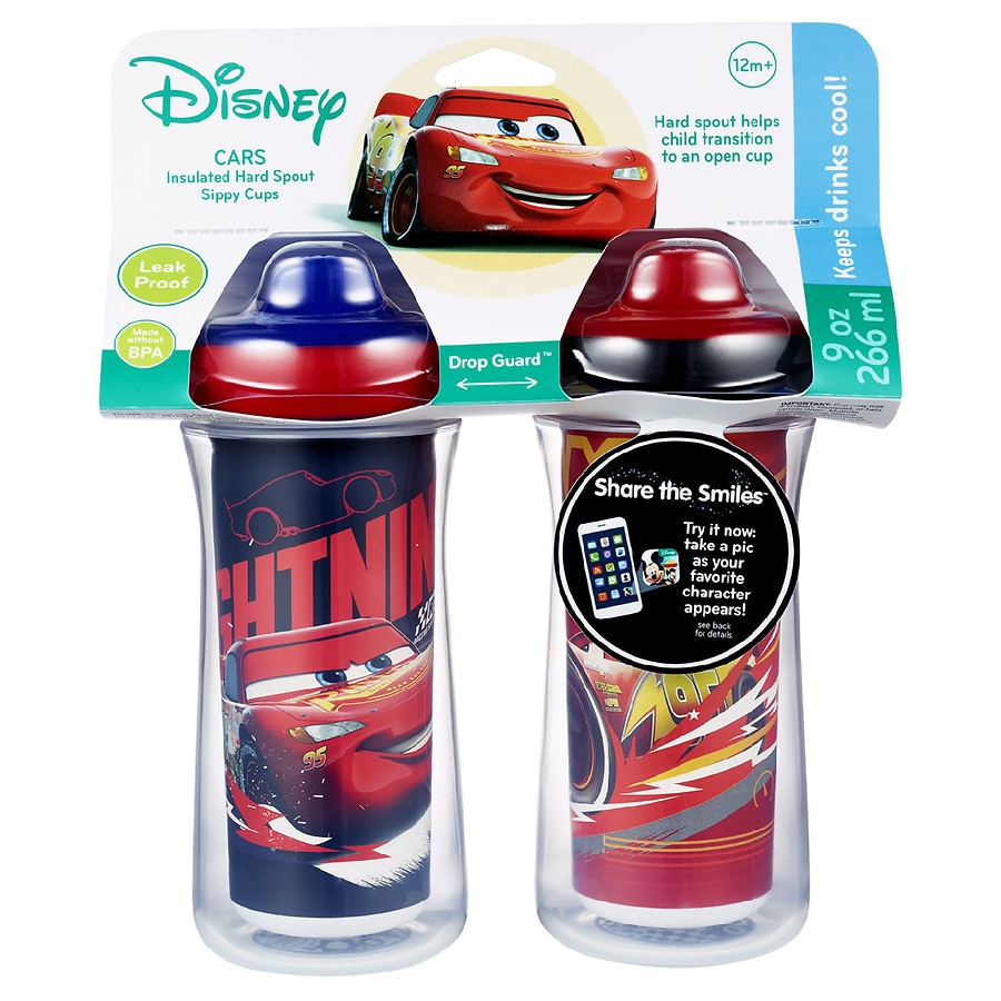  The First Years Disney/Pixar Cars ImaginAction Insulated Hard Spout Sippy Cups 9 Ounce 