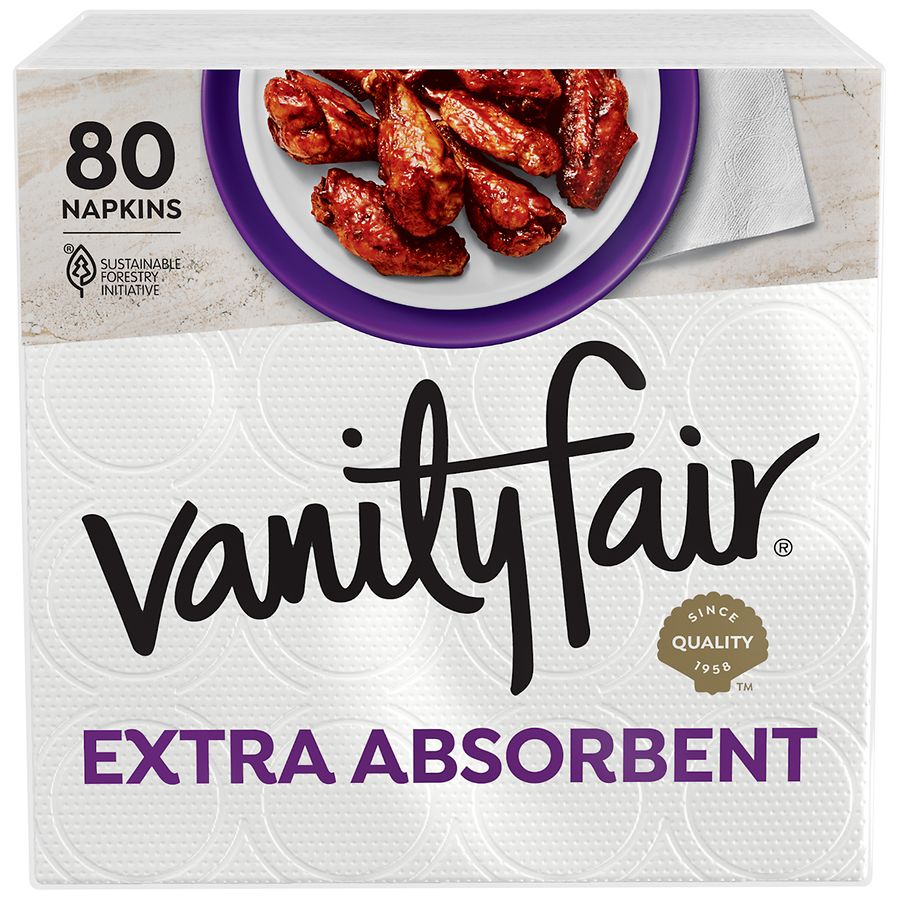 80 Count White Di... Vanity Fair Everyday Extra Absorbent Premium Paper Napkin 