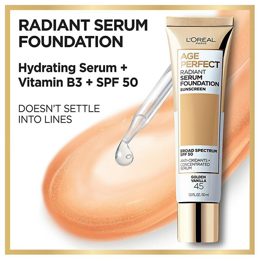 L Oreal Paris Age Perfect Radiant Serum Foundation With Spf 50 Ivory Walgreens