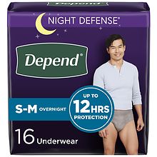 Depend Incontinence Underwear for Men, Overnight S/M | Walgreens