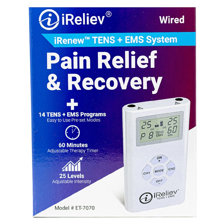 iReliev Wired TENS + EMS Unit
