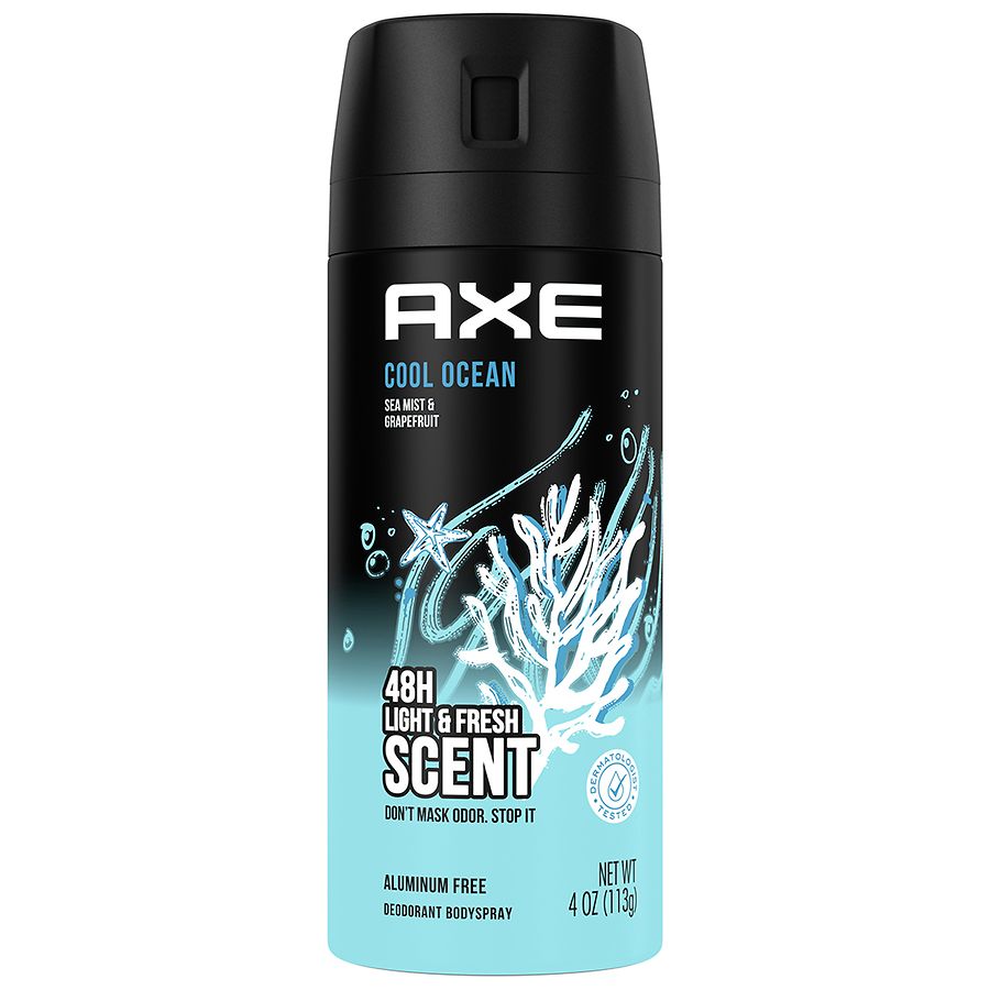 olie Chemie restjes AXE Men's Deodorant Body Spray with Essential Oils Cool Ocean | Walgreens