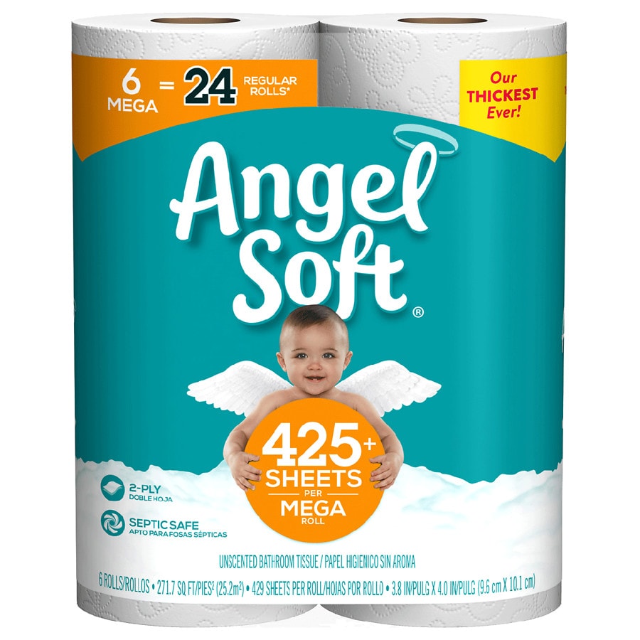 Angel Soft Bath Tissue 6 Mega Rolls