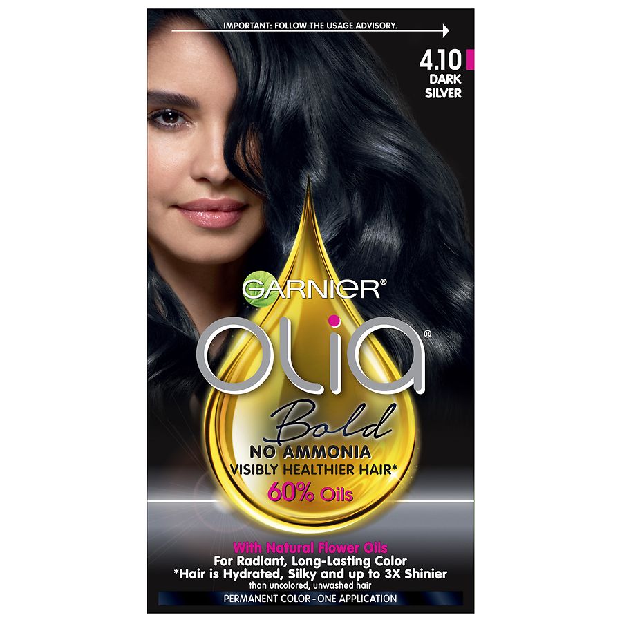  Garnier Olia Oil Powered Permanent Hair Color 4.10 Dark Silver 