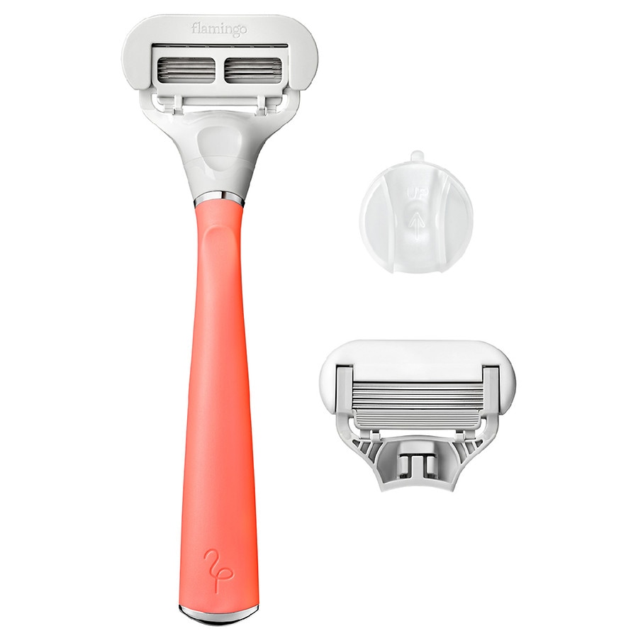 Flamingo Women's 5-blade Razor with Replacement Blade Cartridge Pomelo