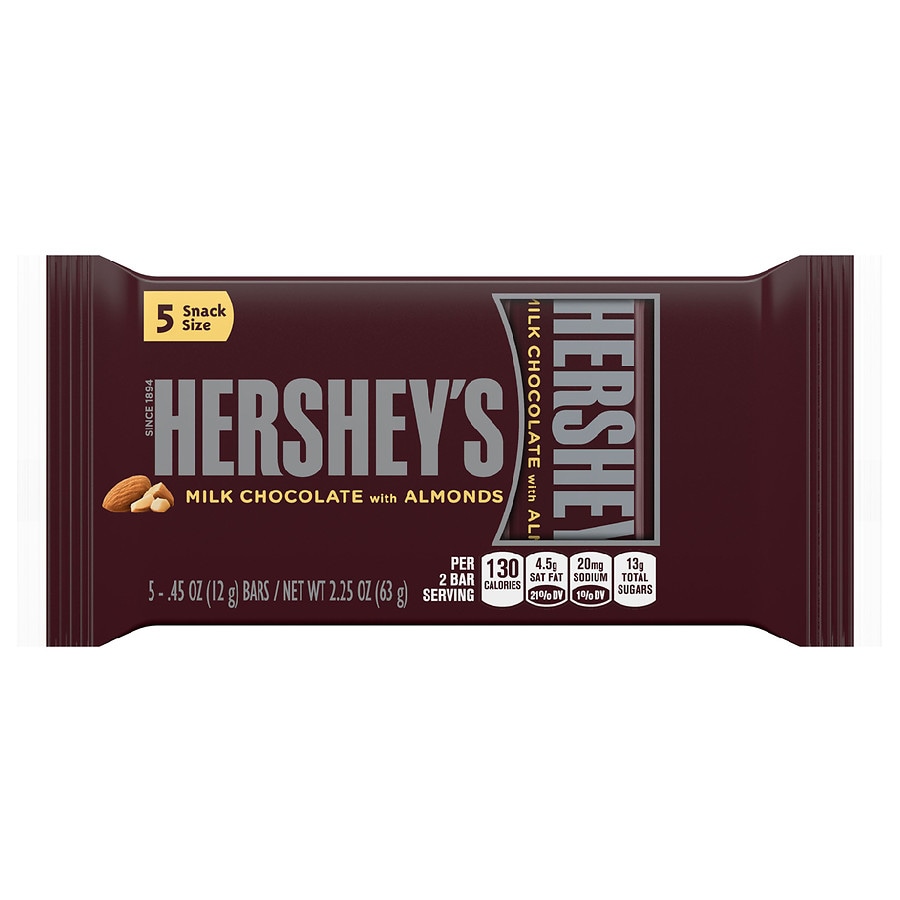 Hershey's Snack Size Milk Chocolate with Almonds Candy Bars