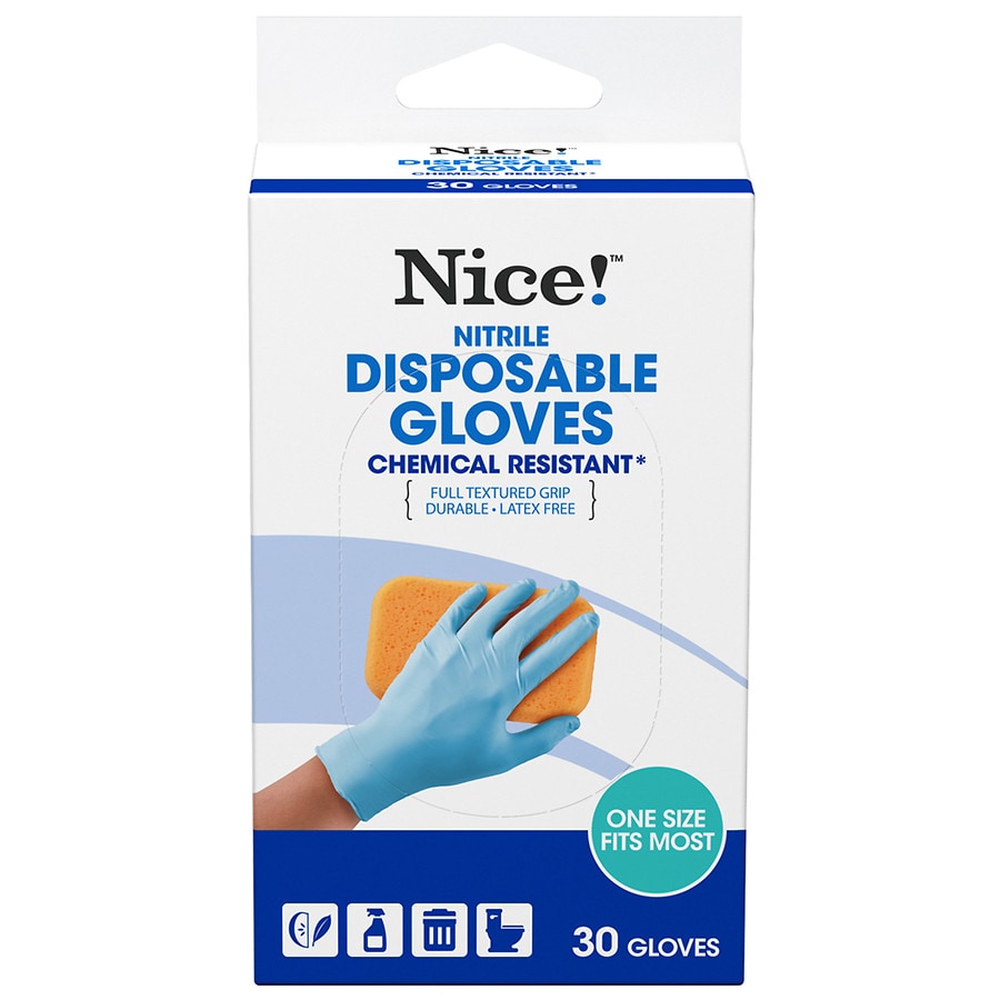  Nice! Disposable Nitrile Glove One Size Fits Most Blue 